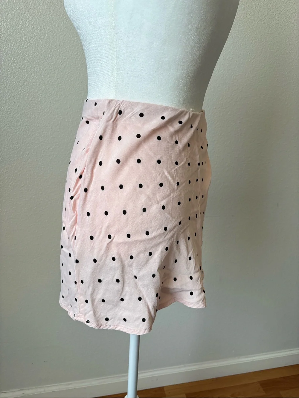 Anthropologie Pink Polka Dot Skirt Summer Size XS